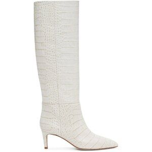 Paris Texas 60 Tall Boots 42 US 12 Womens Off-White Croc $965